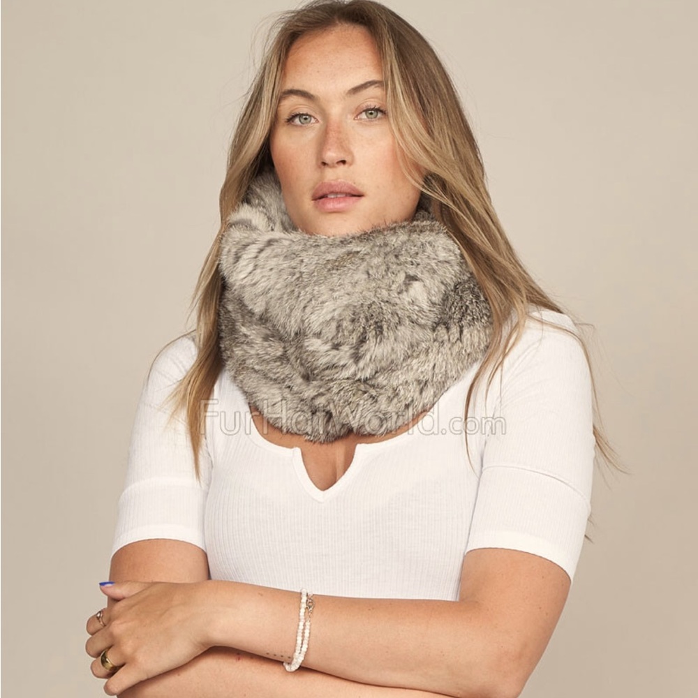 Real Rabbit Fur Infinity Scarf